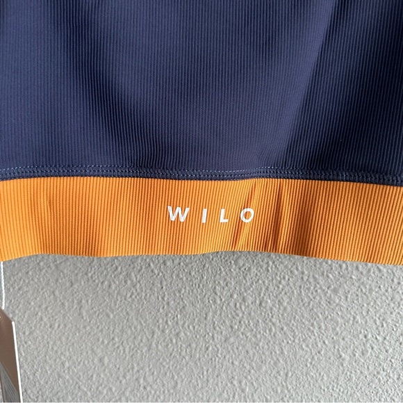 NWT Wilo Navy and Orange high Neck Sports Bra Small - Picture 7 of 11